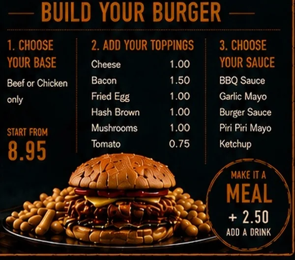 Build your own burger at East Kirkby Café